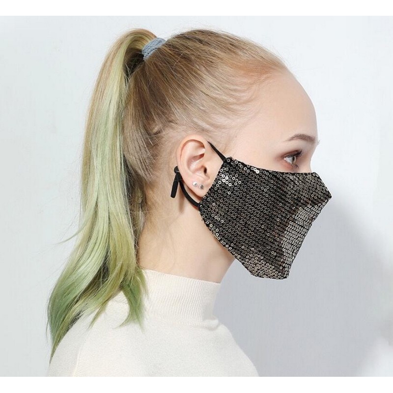 Sequin Cotton Face Mask