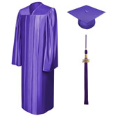 Shiny Finish College And University Graduation Cap, Gown & Tassel