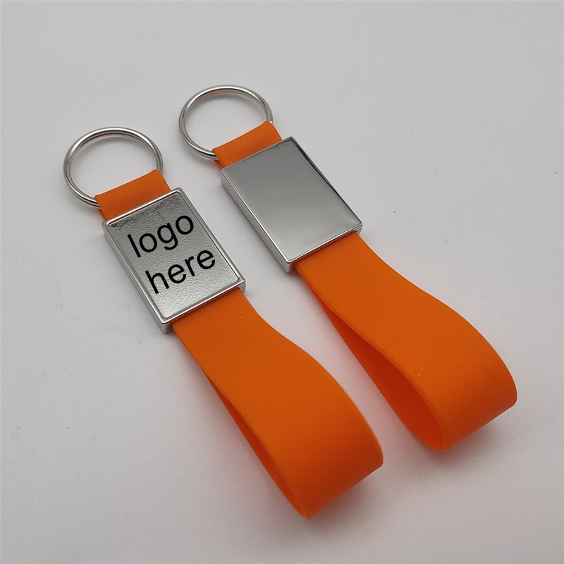 Silicone Keychain with Square Dome