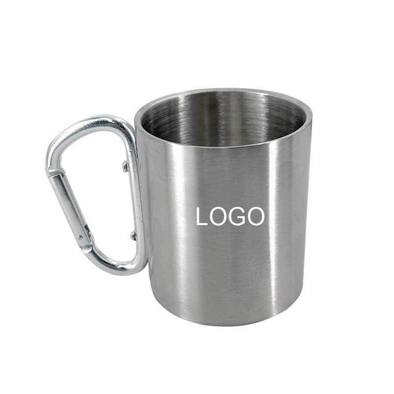 Stainless Steel Camping Mug with Carabiner