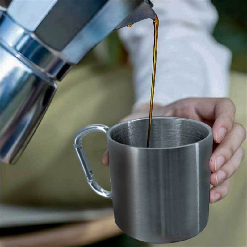 Stainless Steel Camping Mug with Carabiner