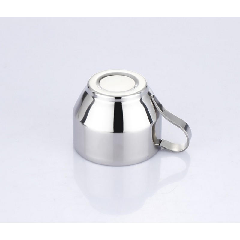 Stainless Steel Double Walled Coffee Cup Set Insulated Espresso Mug With Saucer And Spoon 125ML