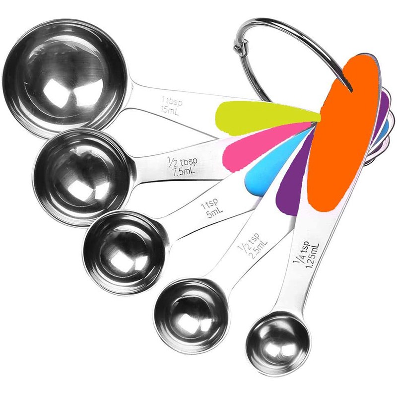 Stainless Steel Measuring Spoons 5 Piece Stackable Set
