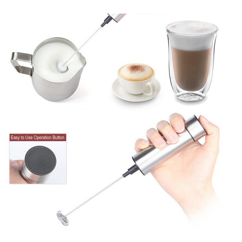 Stainless Steel Milk Frother with Single Blade