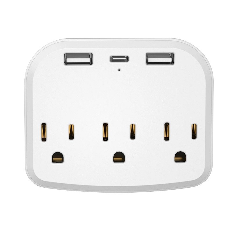 US Plug Outlet Extender with 2 USB