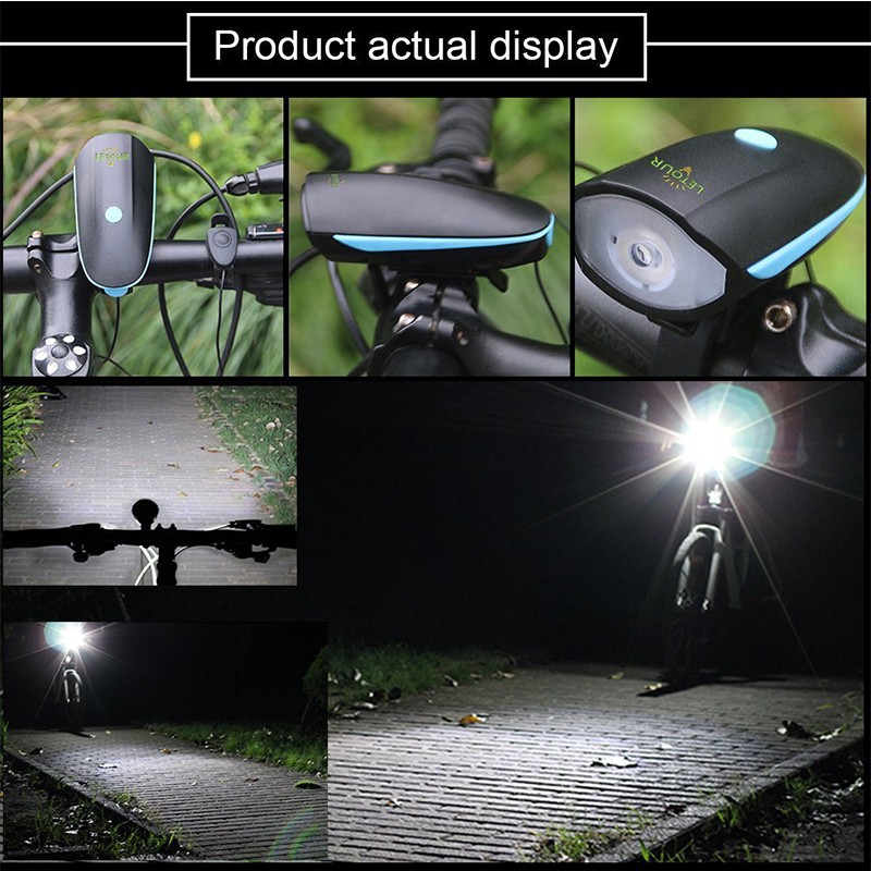 USB Bicycle Headlight with Horn Bell