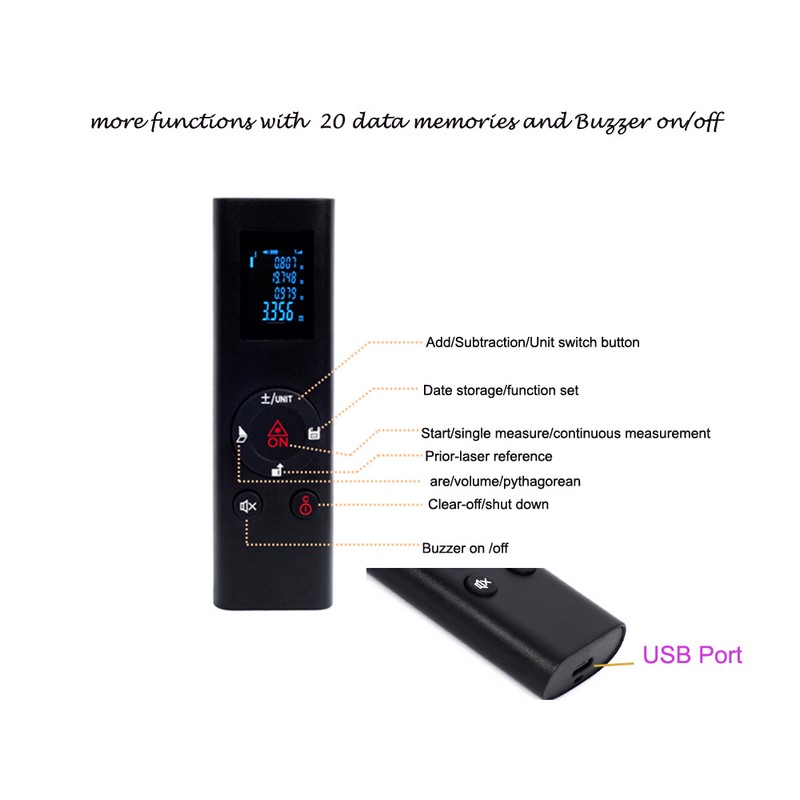 USB Charging Rangefinder - 40 Meters