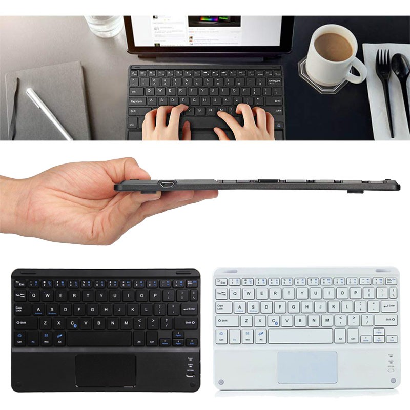 Ultra-Slim Bluetooth Keyboard with Built-in Touchpad