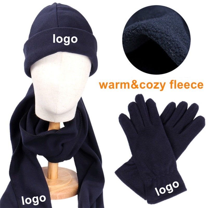 Warmer Fleece Beanie & Gloves Set