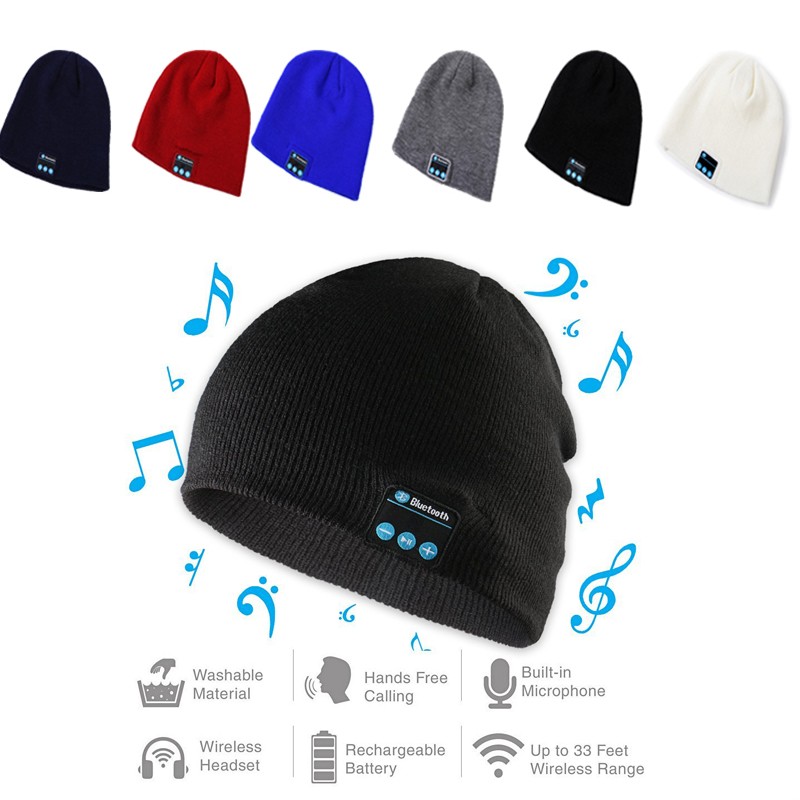 Wireless Knit Beanie Cap With Bluetooth Earphone