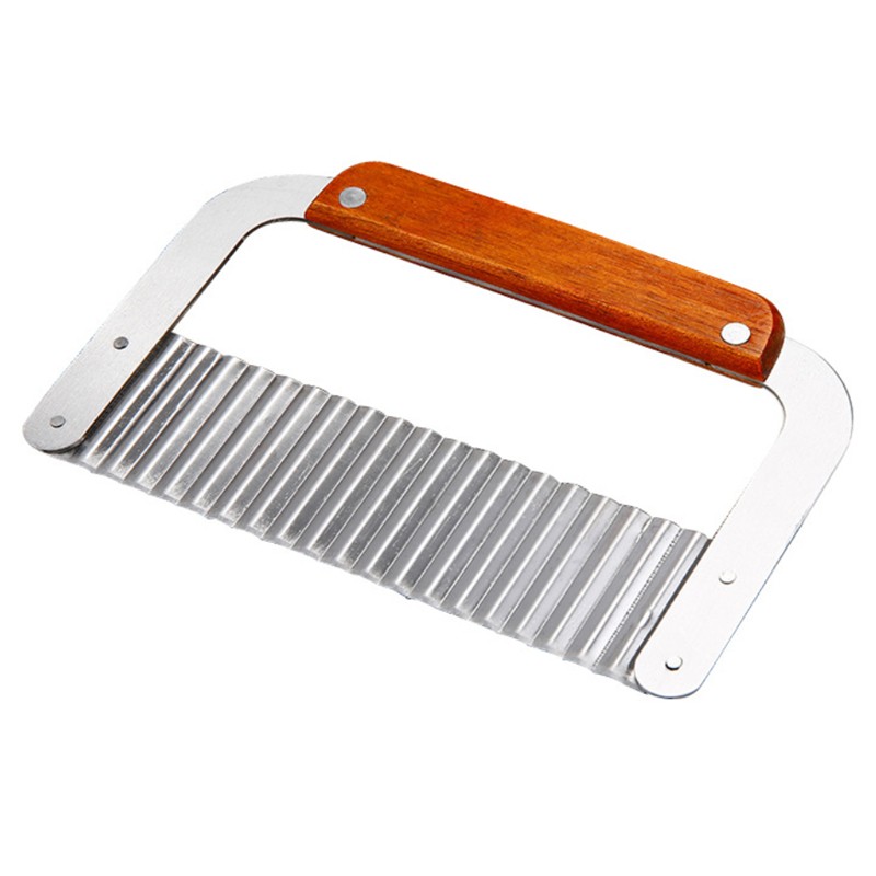 Wood Handle Crinkle Cutter French Fry slicer