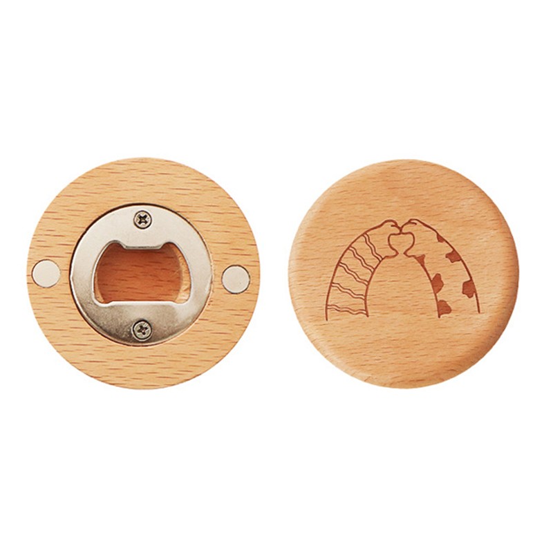 Wooden Bottle Opener with Magnet