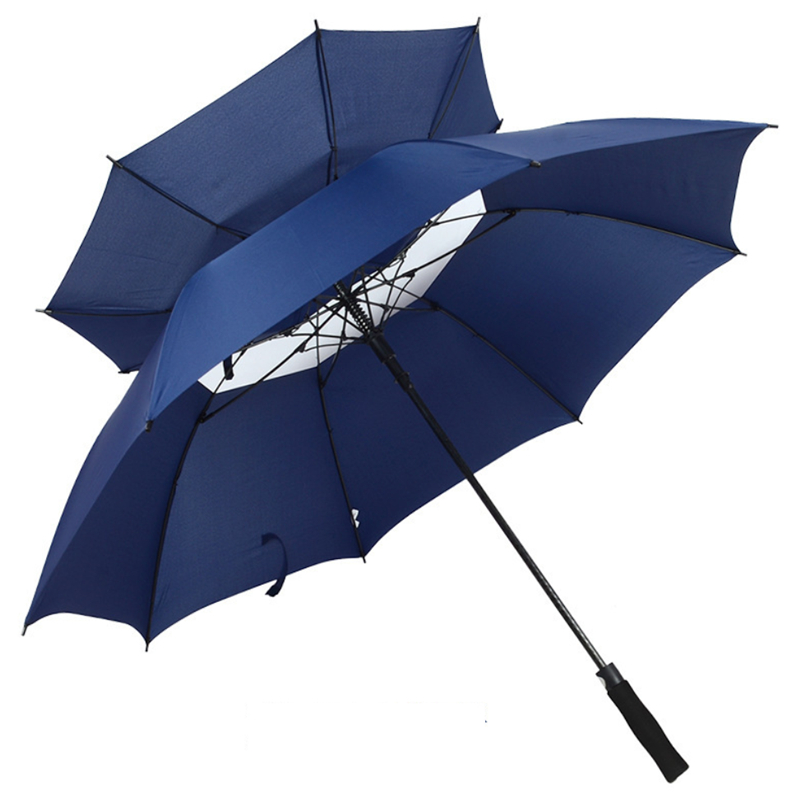 Automatic Open Golf Umbrella Oversize Double Canopy Vented Windproof Waterproof Stick Umbrellas