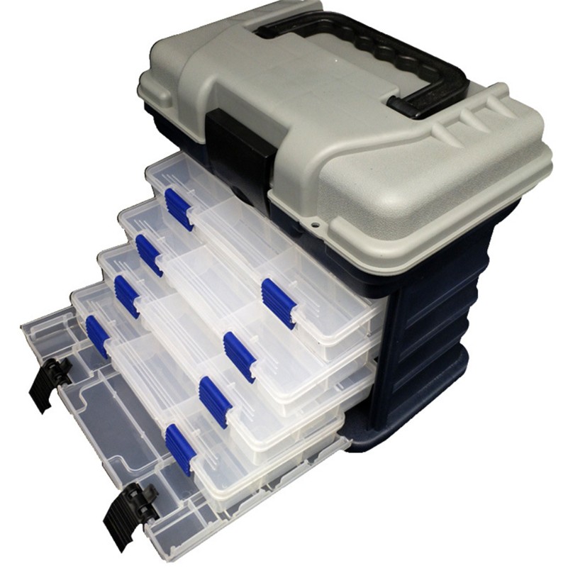 Fishing Tackle Box Portable 4 Layers Small Size