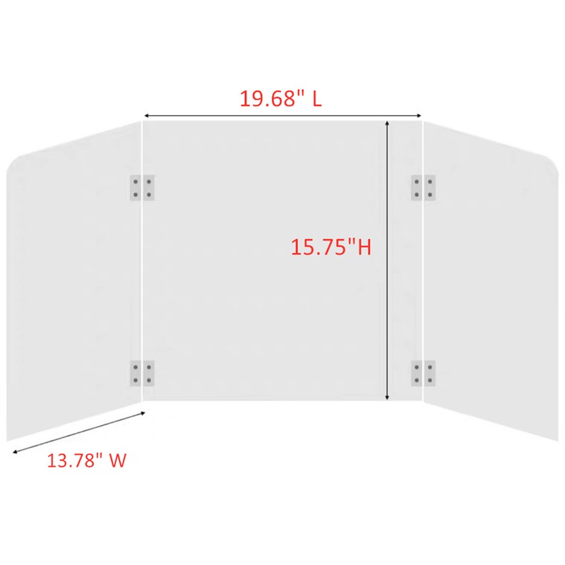19.68"L x 13.78"W x 15.75¡°H Protective Freestanding Shield with Transaction Window for Offices and