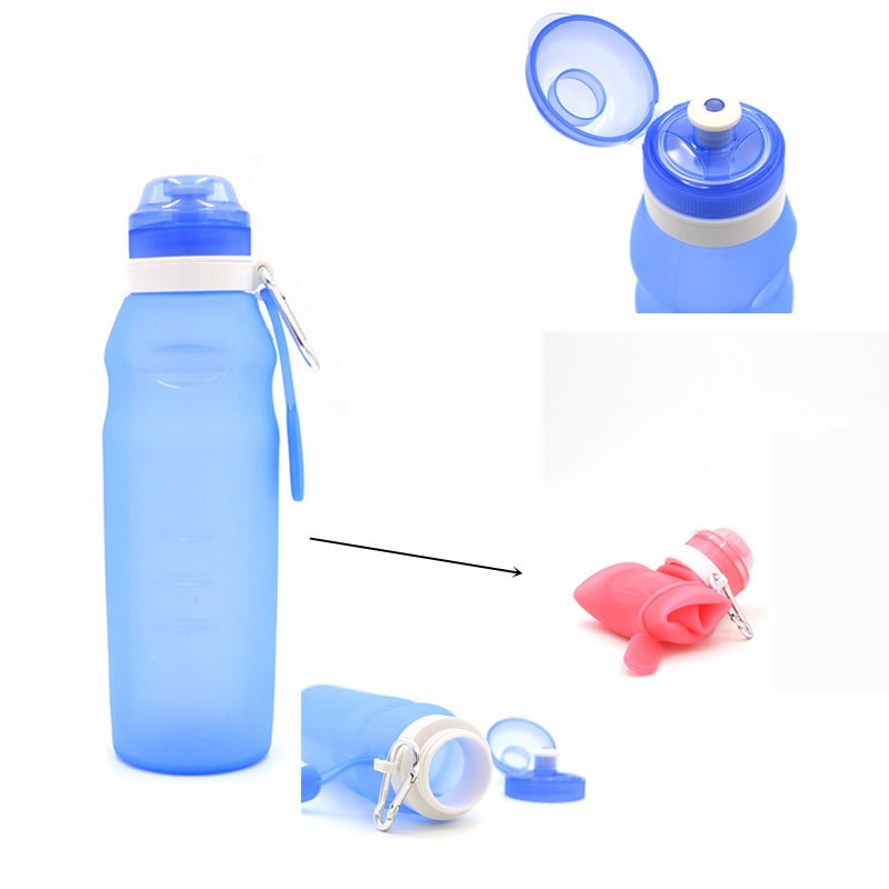 20 oz Sports Foldable Water Bottle with Carabiner