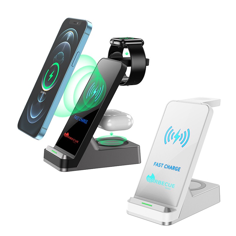 3 In 1 Mobile Phone 15W Fast Charging Wireless Charger Bracket