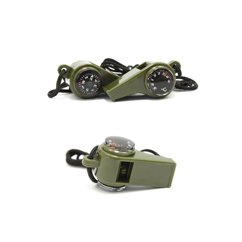 3 in 1 Whistle With Compass And Thermometer