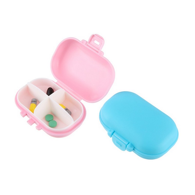 4 Compartments Portable Folding Pill Box
