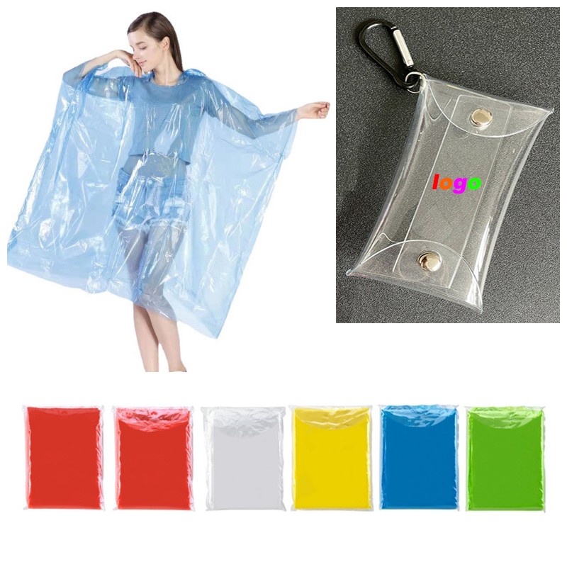50" x 40" Keychain Poncho with PVC Purse