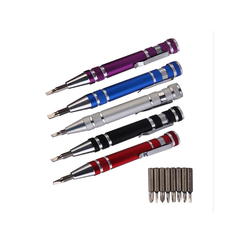 8 in 1 Aluminum Screwdriver Kit
