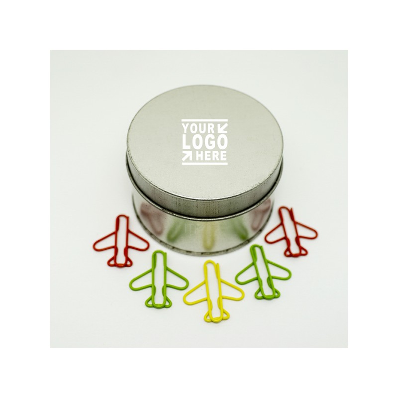 Airplane Paper Clips In Tin Box