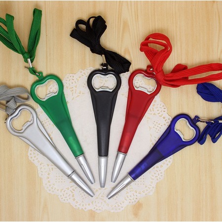 Bottle Opener Pen with Lanyard