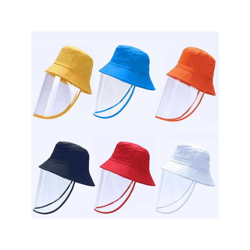 Children's Grid Fisherman Hat with Face Shield