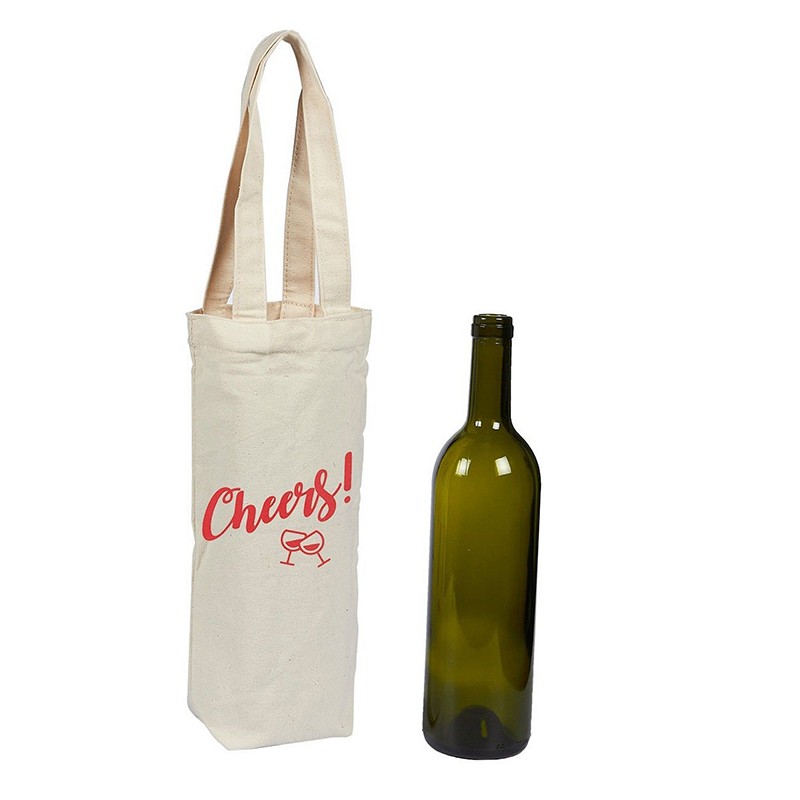 Cotton Canvas Wine Tote Bag