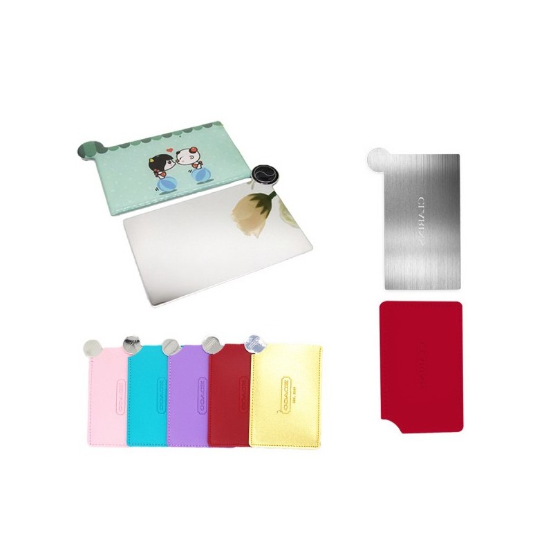 Credit Card Shaped Mirror With Leather Cover