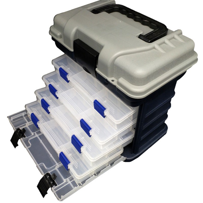 Fishing Tackle Box Portable 4 Layers Small Size