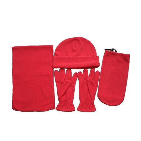 Fleece Winter Scarf Gloves Hat three-piece Set