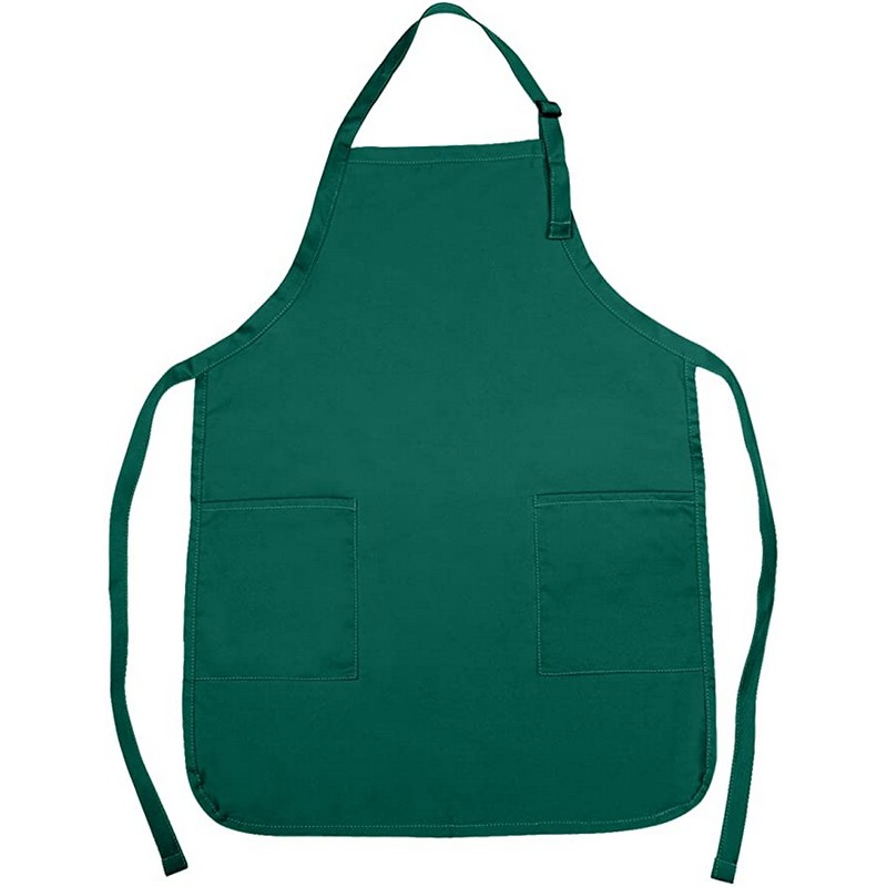 Full-Length Chef Kitchen Cotton Apron with Pockets