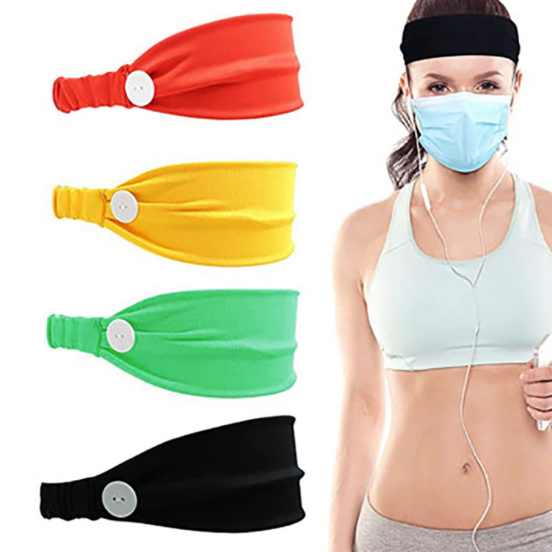 Headbands With Buttons Holder For Face Mask