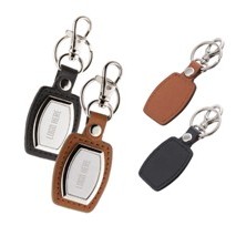 Leatherette Burnished Plate Keychain
