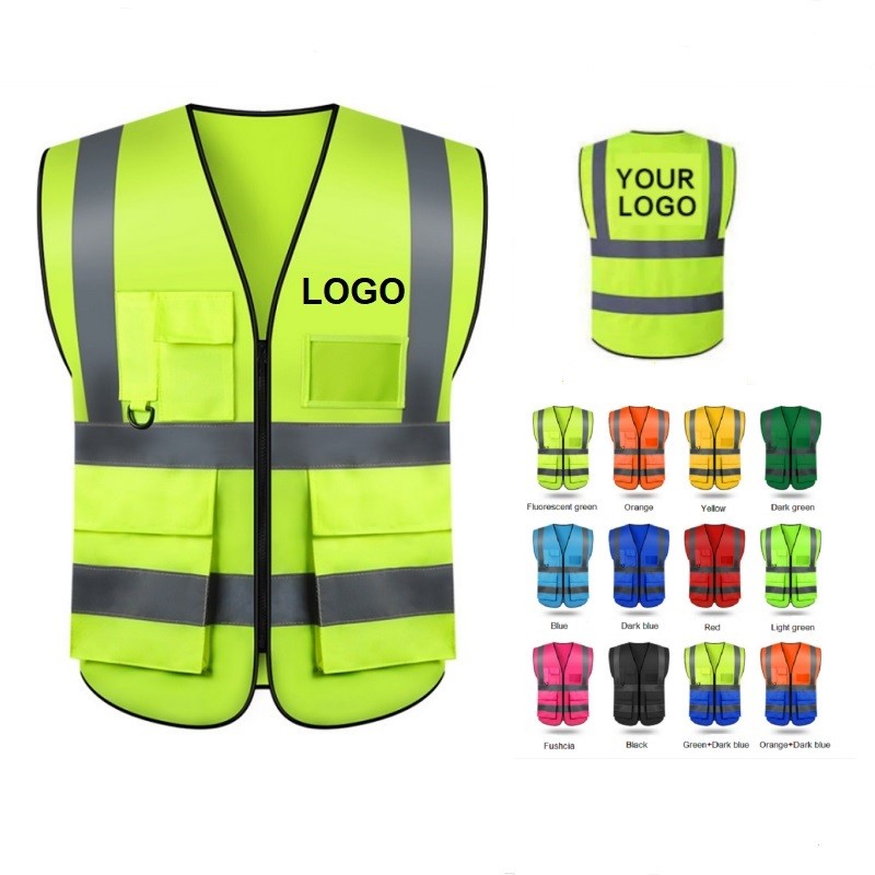 Reflective Safety Vest with Four Pockets