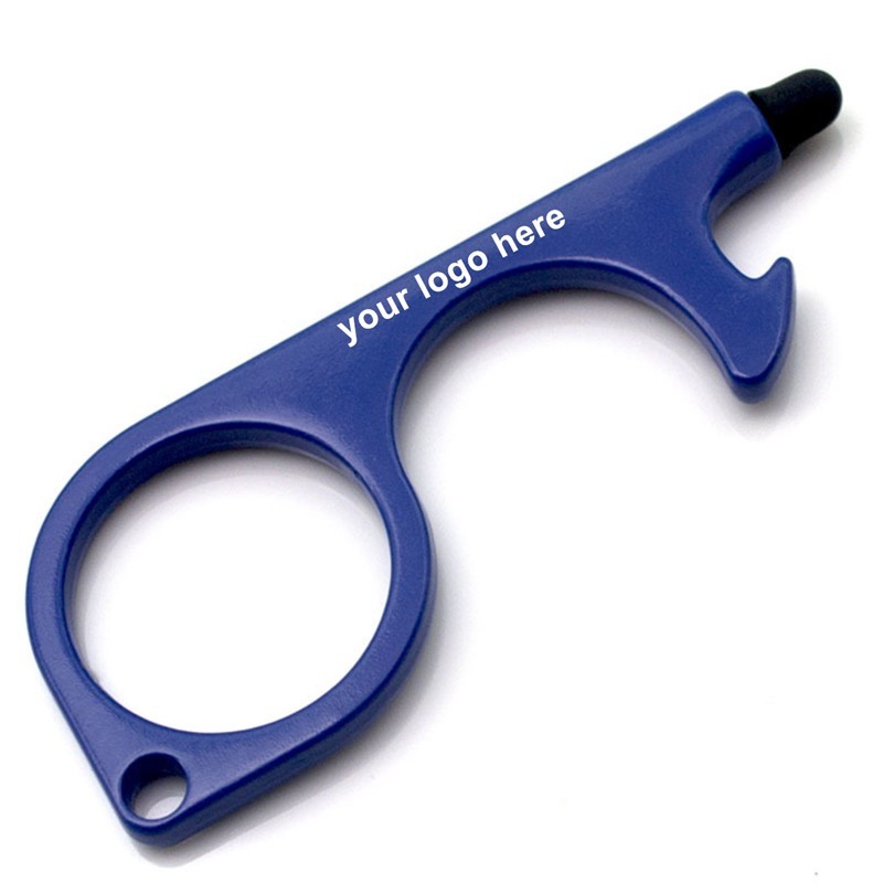 Non-Contact Door Opener with Rubber Stylus EDC Safety keychain Tool