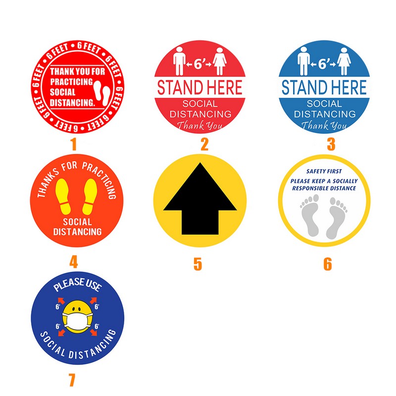 PPE 12" Social Distancing Floor Decals Safety Floor Sign Marker