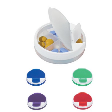 Round Pillbox W/ 4 Case
