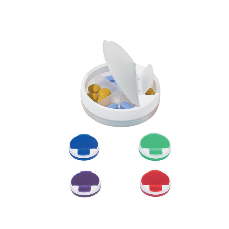 Round Pillbox W/ 4 Case