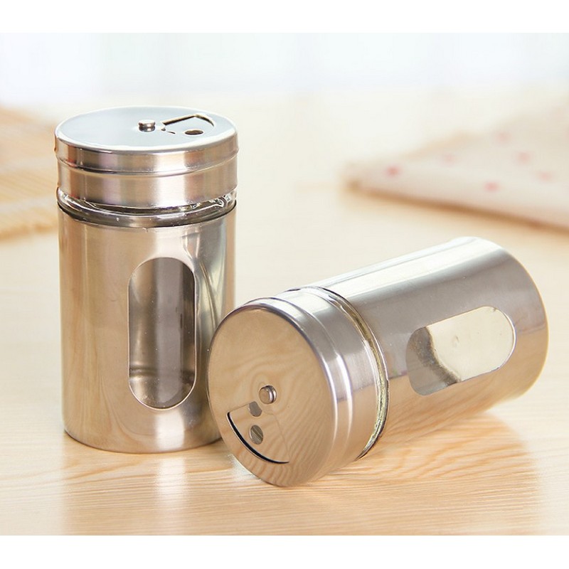 Steel Glass Condiment Dispenser Seasoning Shaker