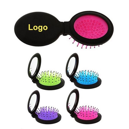Travel Folding Hair Comb Mirror
