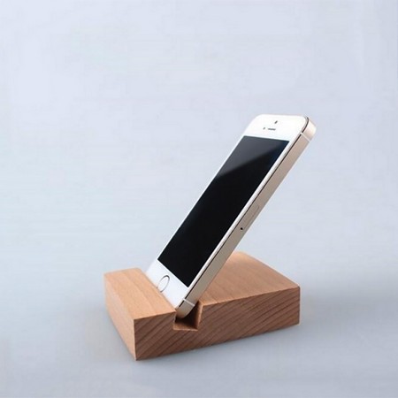 Wooden Block Phone Holder