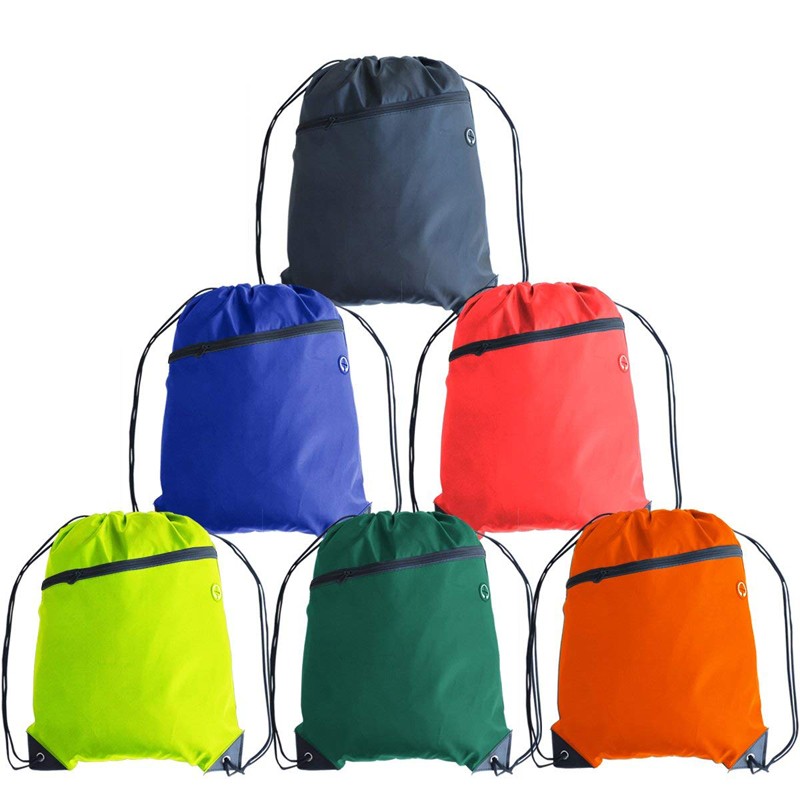 Zipper Drawstring Tote Bag