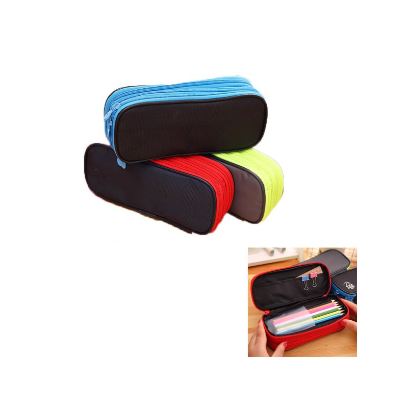 Zippered Large Pencil Case with 3 Sorted Layers