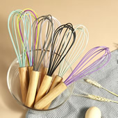 10" Silicone Whisk With Wooden Handle