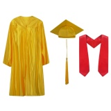 Shiny Finish Cap Gown Tassel and Stole Set