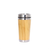 15 oz Stainless Steel Tumbler with Bamboo Cover 15 oz Stainless Steel Tumbler with Bamboo Cover