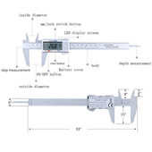 150mm/6" Carbon Fiber Digital Caliper