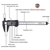150mm/6" Carbon Fiber Digital Caliper
